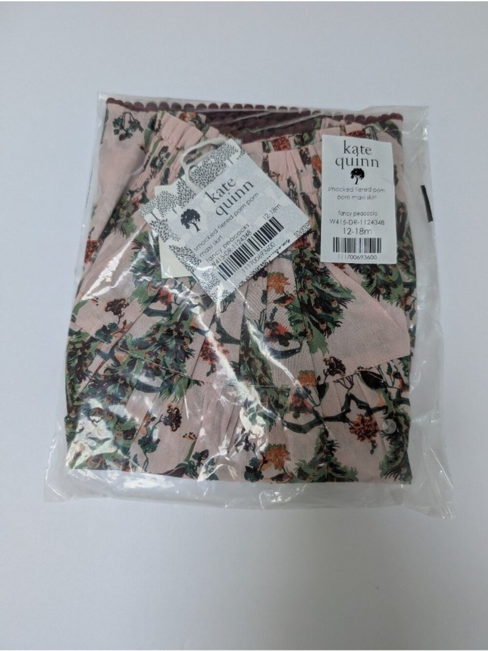 Kate Quinn Organic Cotton Fancy Peacock Maxi Skirt 12-18 Minths